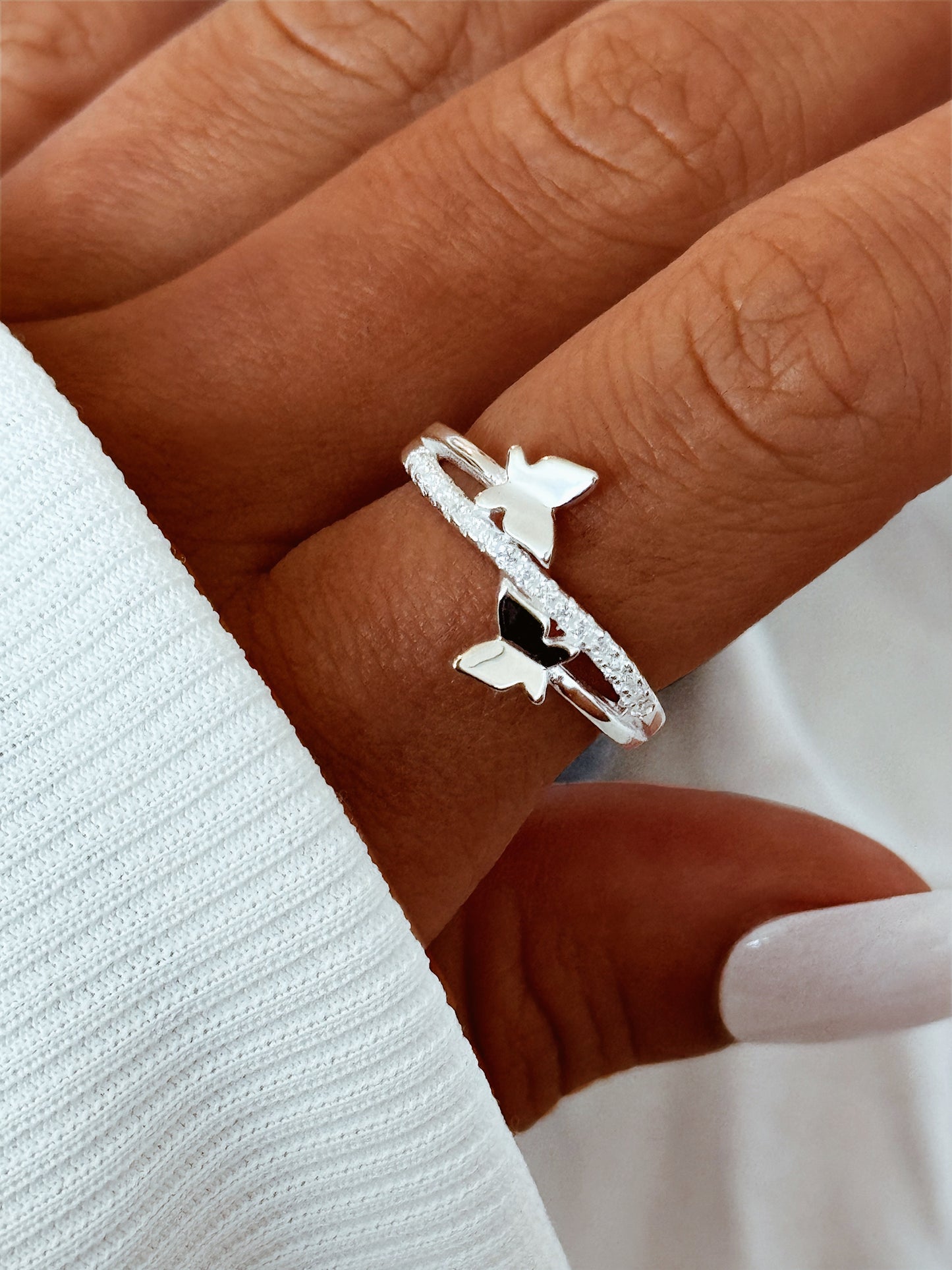 Ring Silver925- Crystal Butterfly