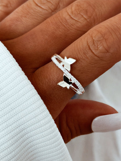 Ring Silver925- Crystal Butterfly