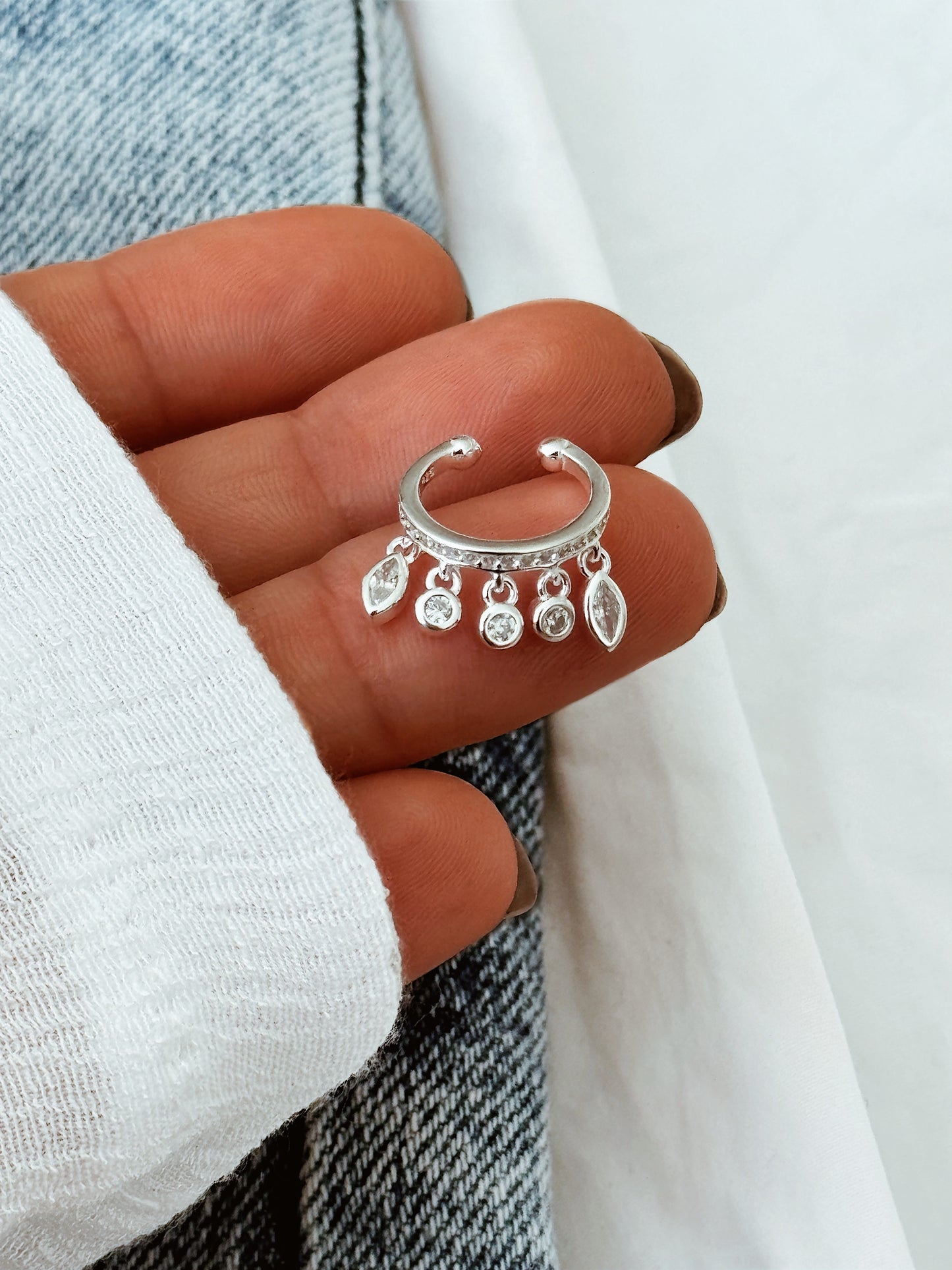 Earring Silver925 cuff - GEMMA